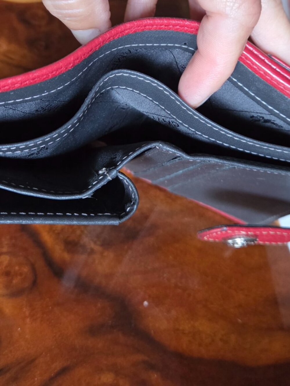 Beautiful Longchamp Le Foulonné red leather wallet - Picture 10 of 10